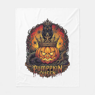 Pompoen Koningin Halloween Uil Spin Zwarte Kat_1 Fleece Deken