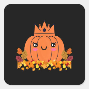 Pompoen Koningin Herfst Esthetisch Halloween T-s Vierkante Sticker