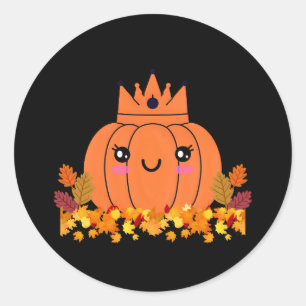 Pompoen Koningin Herfst Esthetische Halloween T- Ronde Sticker