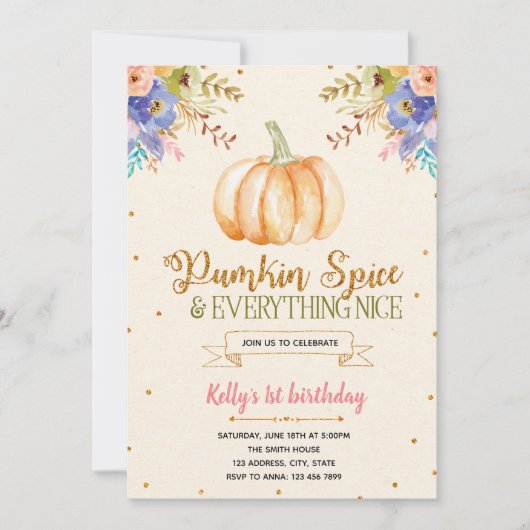 pompoen kruid en alles leuke uitnodiging (Voorkant)