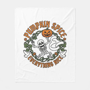 Pompoen Kruiden Alles leuk Halloween Skelet V Fleece Deken