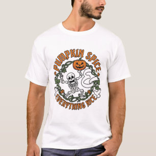Pompoen Kruiden Alles leuk Halloween Skelet V T-shirt