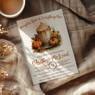 Pompoen Kruiden & Alles Leuk, Latte Baby Shower Kaart