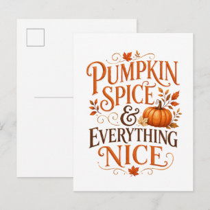 Pompoen Kruiden en Alles Wat Leuk Is Herfst Citaat Uitnodiging Briefkaart