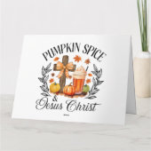 Pompoen Kruiden En Jezus Christus Kruis Pompoen Ch Kaart (Achterkant)