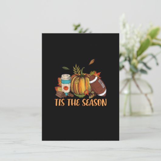 Pompoen Kruiden Football Het Is Het Seizoen Herfst Kaart (Staand voorkant)