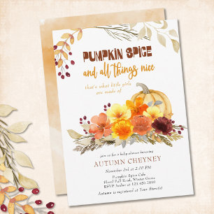 Pompoen Kruiden Gedicht Herfst Bloemen Baby Shower Kaart