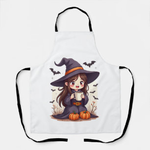 Pompoen Kruiden Heks � Mooie Halloween Koffie Shir Schort