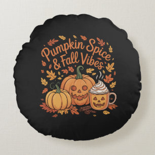 Pompoen Kruiden & Herfststemming Rond Kussen