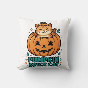 Pompoen Kruiden Kat Halloween Oranje Kat In Pompoe Kussen