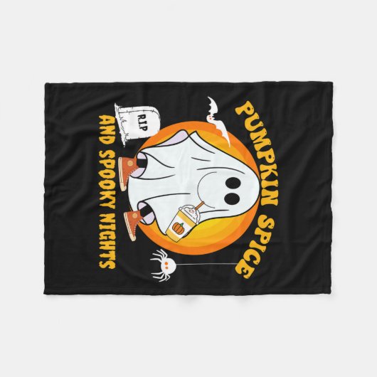 Pompoen Kruiden Latte Herfst Sfeer Halloween Griez Fleece Deken (Voorkant (Horizontaal))