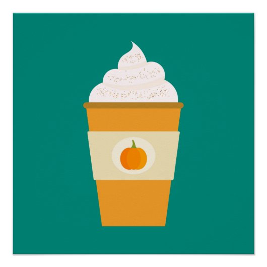 Pompoen kruiden latte koffie Poster Perfect Poster (Voorkant)