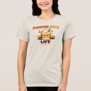 Pompoen Kruiden Leven Schattig Herfst Coffee T-Shi Tri-Blend Shirt