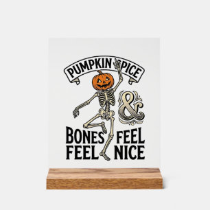 Pompoen Kruiden Skelet Vintage Halloween Dans Shi Acryl Bord