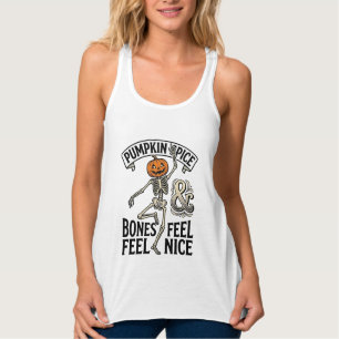 Pompoen Kruiden Skelet Vintage Halloween Dans Shi Tanktop