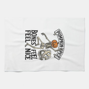 Pompoen Kruiden Skelet Vintage Halloween Dans Shi Theedoek