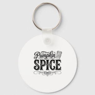Pompoen Kruiden Vintage Koffie Herfst Shirt Ontwer Sleutelhanger