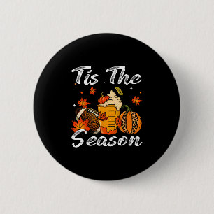 Pompoen Kruiden Voet Tis Het Seizoen Herfst Dankze Ronde Button 5,7 Cm