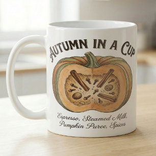 Pompoen Latte Anatomie Herfst Ingrediënten Koffiemok