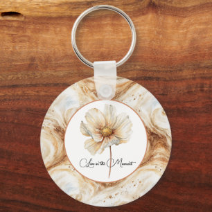 Pompoen Latte Krullen Herfst Bloem Sleutelhanger