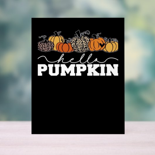 Pompoen Leopard Herfst Vrouwen Schattige Herfstsei Acryl Bord (Neutraal)