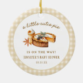 Pompoen Little Cutie Pie Baby Shower Favor Keramisch Ornament (Achterkant)
