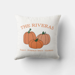 Pompoen Logo Familie Naam Herfst Huisdecoratie Kussen