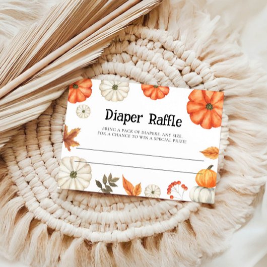 Pompoen Luier Raffle Baby Shower Kaart Notitiekaartje