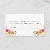 Pompoen Luier Raffle Baby shower Kaarten (Achterkant)