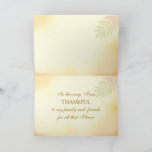 Pompoen, maïs en herfst bladeren Thanksgiving Kaar Feestdagen Kaart (Binnen)