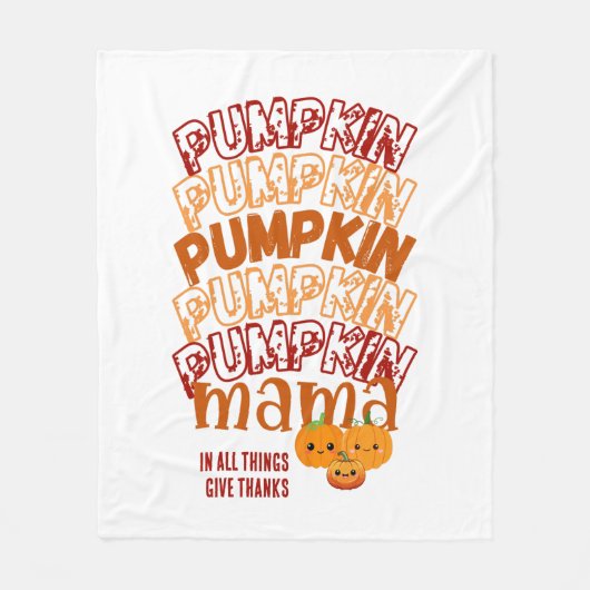 POMPOEN MAMA  THANKSGIVING FLEECE DEKEN (Voorkant)