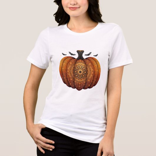 Pompoen Mandala Magic Halloween Vrouwen Tshirts (Voorkant)