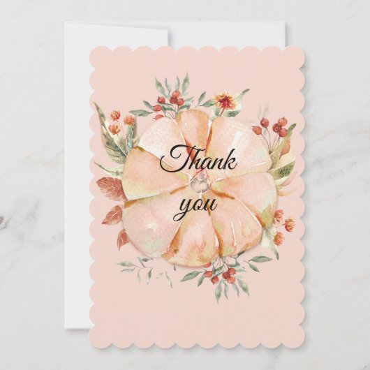 Pompoen Meisje Doop en Eerste Verjaardag Kaart (Achterkant)