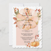 Pompoen Meisje Doop en Eerste Verjaardag Kaart (Voorkant)