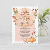 Pompoen Meisje Doop en Eerste Verjaardag Kaart (Staand voorkant)