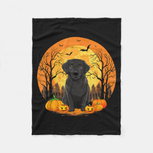 Pompoen met grappig Halloween-kostuum Zwart Fleece Deken