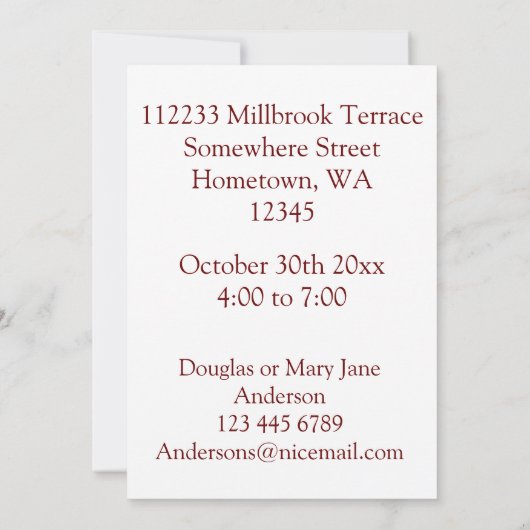 Pompoen met naamdatum en plaats kaart (Achterkant)