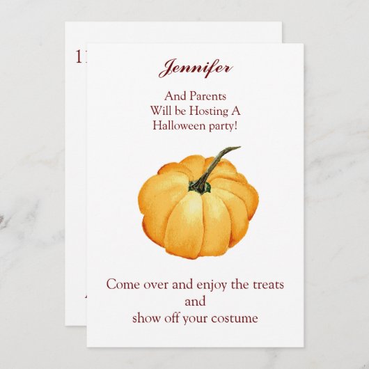 Pompoen met naamdatum en plaats kaart (Voorkant / Achterkant)