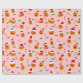 Pompoen met santa claus pet cadeaupapier (Vlak)