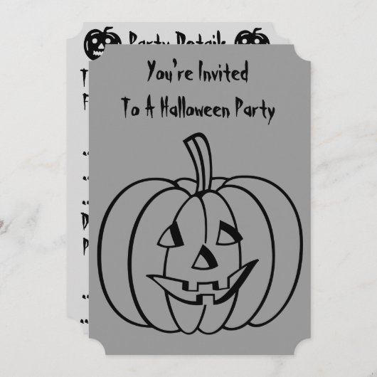 Pompoen met uitgesneden gezicht voor Halloween Par Kaart (Voorkant / Achterkant)