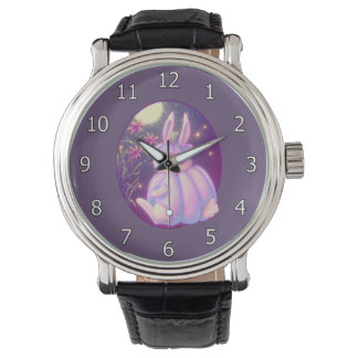 pompoen met witte konijn in maanlicht horloge