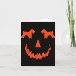 Pompoen Miniatuur Schnauzer Hond Halloween Kaart