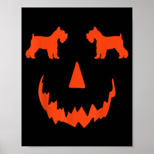 Pompoen Miniatuur Schnauzer Hond Halloween Poster