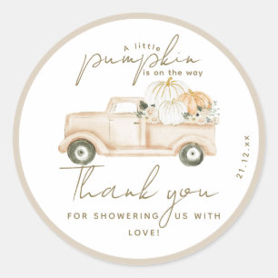 Pompoen minimalistisch eenvoudig modern Herfst Bab Ronde Sticker