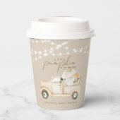 Pompoen minimalistisch modern Herfst Baby shower Papieren Bekers (Achterkant)