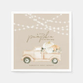 Pompoen minimalistisch modern Herfst Baby shower Servet (Voorkant)