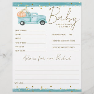 Pompoen Minimalistische Herfst Baby Boy Douche spe