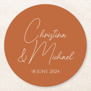 Pompoen · Modern Handgeschreven Script Ronde Kartonnen Onderzetter