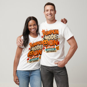 Pompoen Modus: AAN T-shirt Grappige Halloween T-