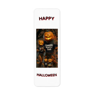 Pompoen Monster Bash Halloween Retouradreslabel Etiket